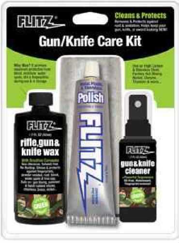 Flitz KG41501 Gun & Knife Care Kit 4 Pieces Polish/Cleaner/Wax/Cloth Universal
